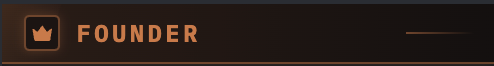 Gold FOUNDER profile banner with a crown emblem