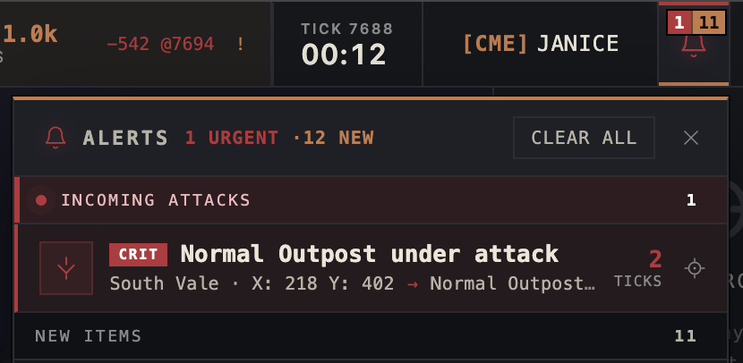 Incoming attacks are easy to see